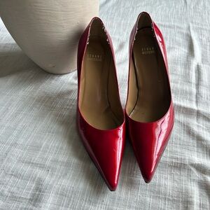 Vintage Stuart Weitzman Red Pointed Toe Pumps Sz 7